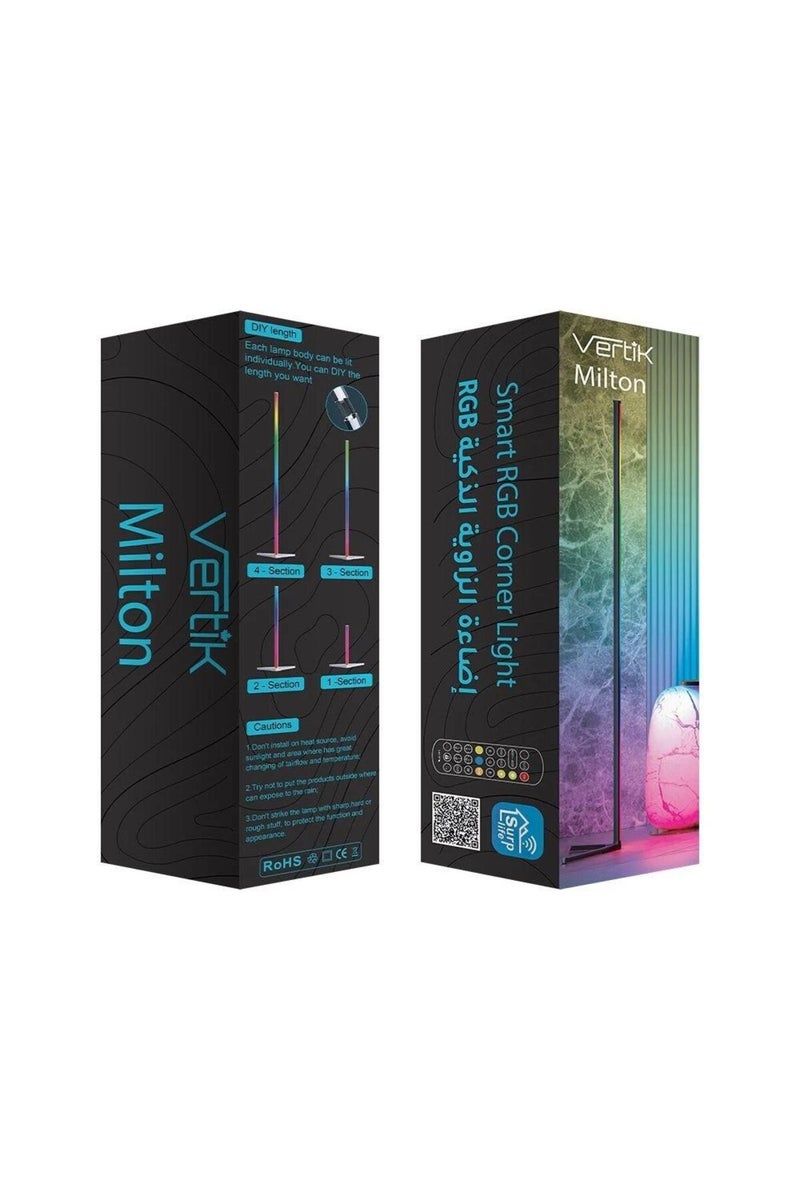 Vertik Smart RGB corner lamp with remote control and mobile app, DIY design with adjustable length - Image 1